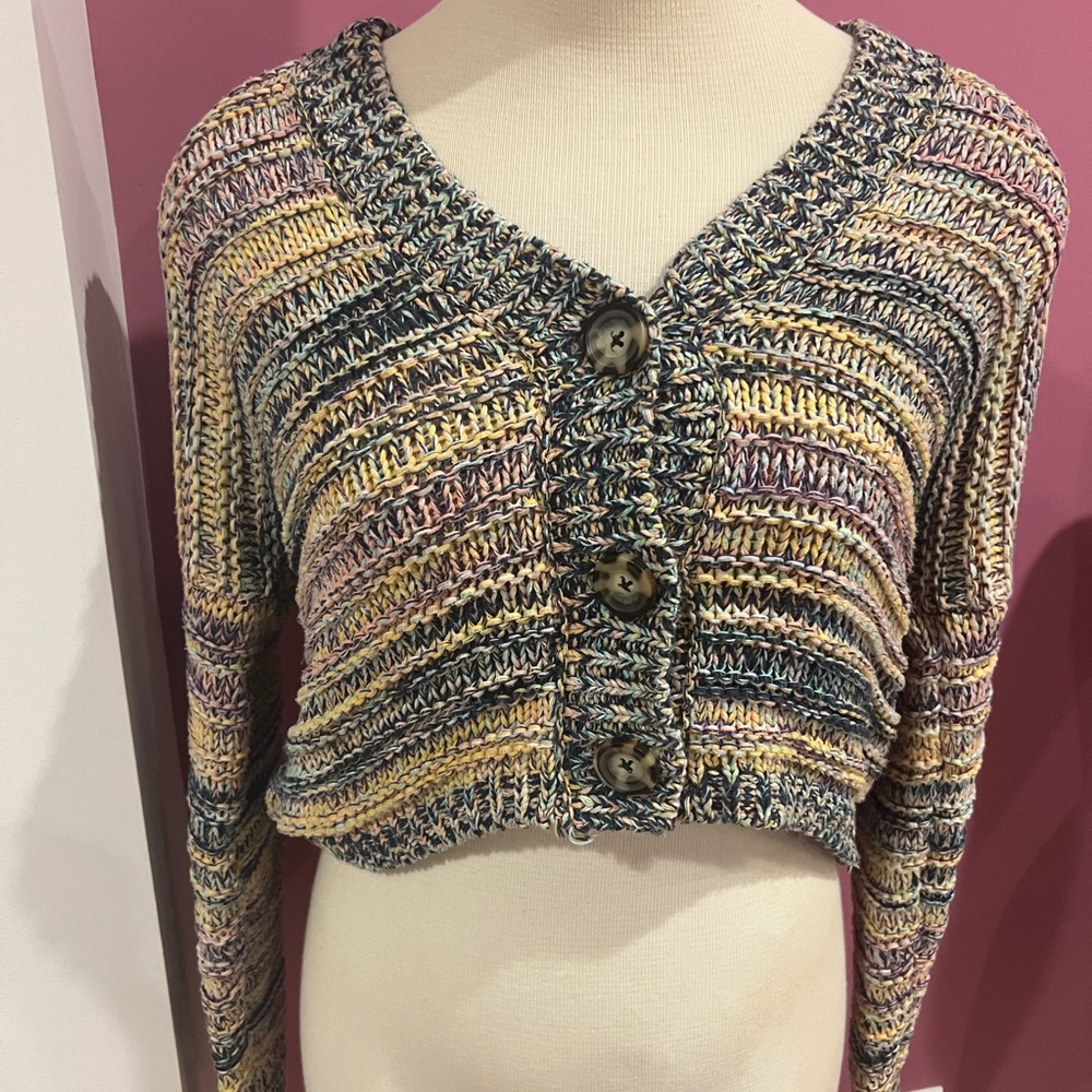 Vintage (90s) Abercrombie & Fitch Loose Knit Cropped Cardigan